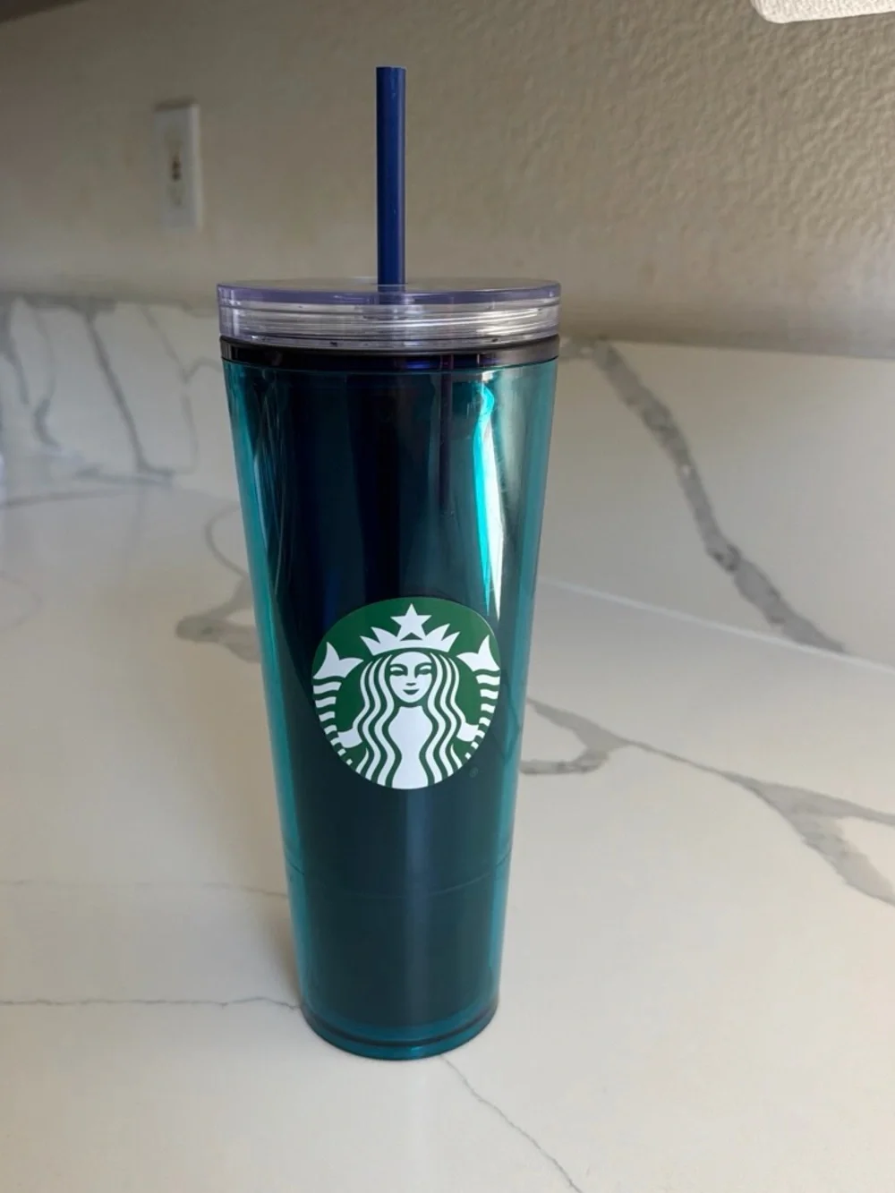 Starbucks Teal Stainless Tumbler with Straw
